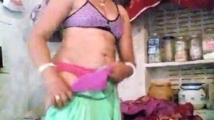 Intimate moment between freshly married couple