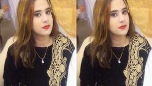 Pakistani girl dries off after her bath in lingerie