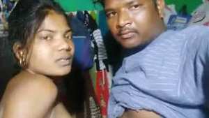 Indian couple in a village gets intimate on camera