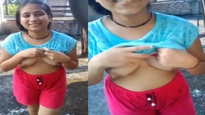 Cute country girl reveals her breasts to her boyfriend