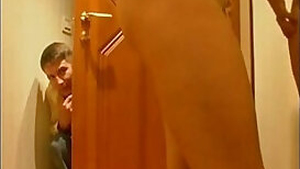 Stepson mother seek after bathing