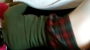 Homemade Girlfriend In Tartan Skirt Fucks Boyfriend