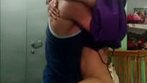 Indian couple engages in standing sex