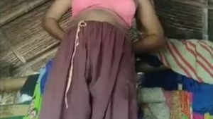 A coy village maiden revealing her allure