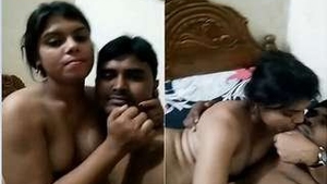 Passionate couple's romantic sex session