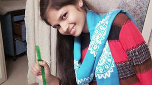 Indian babe giving a blowjob to her lover