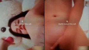 Cute girl flaunts her body on video call