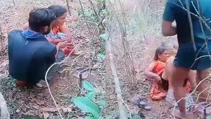 Bhabhi from the countryside has sex with a young man in the open air