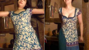 Alisha's sensual dance and revealing her creamy breasts