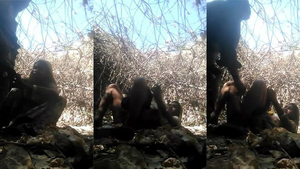 Rustic hunk gives a blowjob in the great outdoors