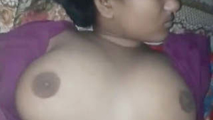 Wife's sleeping boobs in erotic video