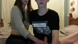 Young teen amateur teen Couple Fuck Twice on Webcam