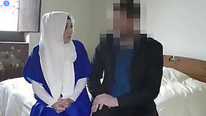Ethnic muslim babe in stockings pussy and ass fucked for hotel room