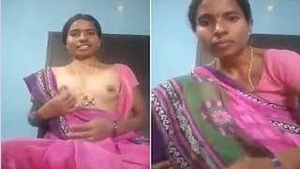 Busty Telugu wife strips down and pleasures herself on camera