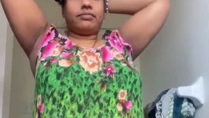 Village aunty with a desi charm and a great physique performing