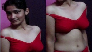 Exclusive photo shoot of a Bangla girl in a red bra