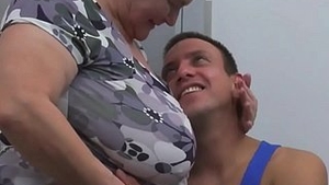 Shiny granny gets naughty on camera