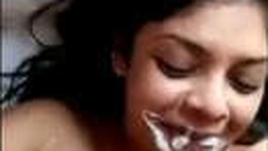 Indian woman receives a large ejaculation in her intimate area