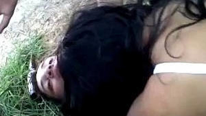 Young couple engages in outdoor sexual activity