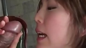 Saori gives her loves dick a kiss before gobbling it down.