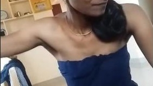 Cute Tamil babe gives a sensual blowjob