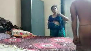 Desi aunt gets fucked by owner in home alone video