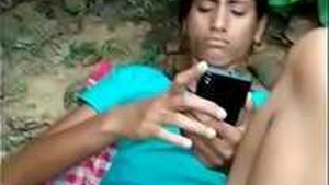 Local Indian girl gets down and dirty outdoors