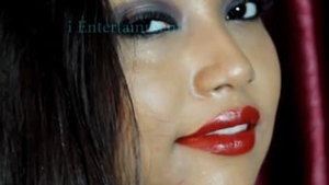 Fashionable beauty in a paid video