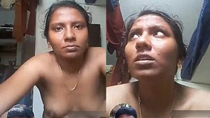 Aroused Tamil woman displays and vigorously stimulates herself during a video chat