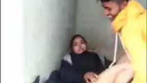 Desi couple caught having sex on the roof with Hindi audio