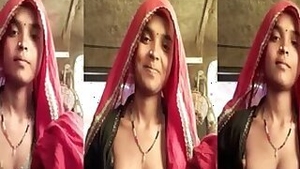 Sexy cute wife displays her nude boobs