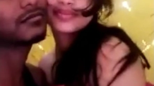 Indian couples share a passionate kiss in amateur video