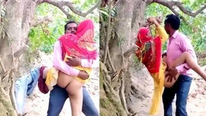 Desi couple enjoys outdoor sex in public place