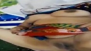 South Indian Aunty Showing Shaved Pussy And Big Boobs