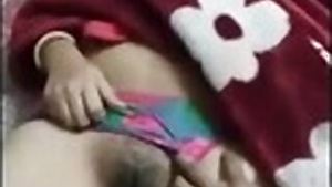 Indian girl is already a sex star flashing her muff in her sleep