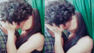 Curly-haired man kisses his Indian girlfriend, hinting at potential pornographic activity