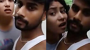 Girlfriend enjoying hot fucking with an Indian stud