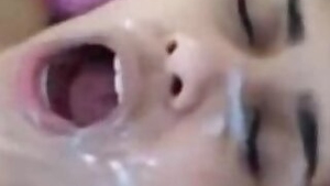 Sexy girl facial and gulping completely