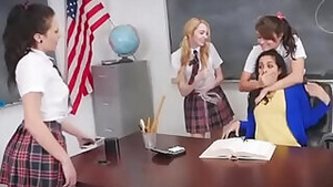 Teacher get lesbian payback from bad stundents