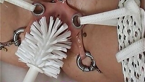 Pain Vagina Bondage with Toilet Brush Fisting