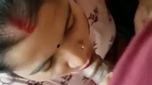 Desi Bhabhi gives a hot blowjob while taking a bath