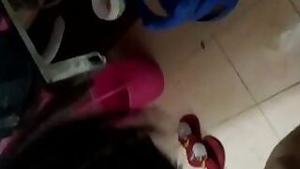 Boyfriend lies on the floor to receive handjob by Desi indian girl porn music video