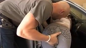 Katy's plump bum gets banged by her employer