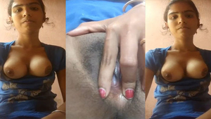 Indian girl Dehati flaunts her breasts and vagina on camera