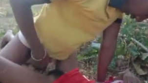 A rural girl's sexual encounter in the wild captured on camera by her companion