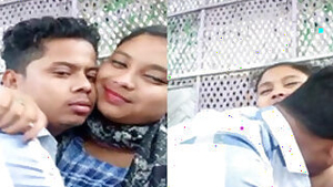 Indian woman kisses her sex partner and allows him to suck XXX nipples