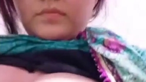 Attractive spouse from Pakistan displays her breasts