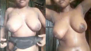 A young Indian girl reveals her breasts and pleasures herself with her hands