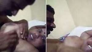 Fatty kissable MILF exposes her XXX boobies and man kisses nipples