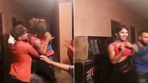 Indian girl dances but men try to feel her XXX charms up all together